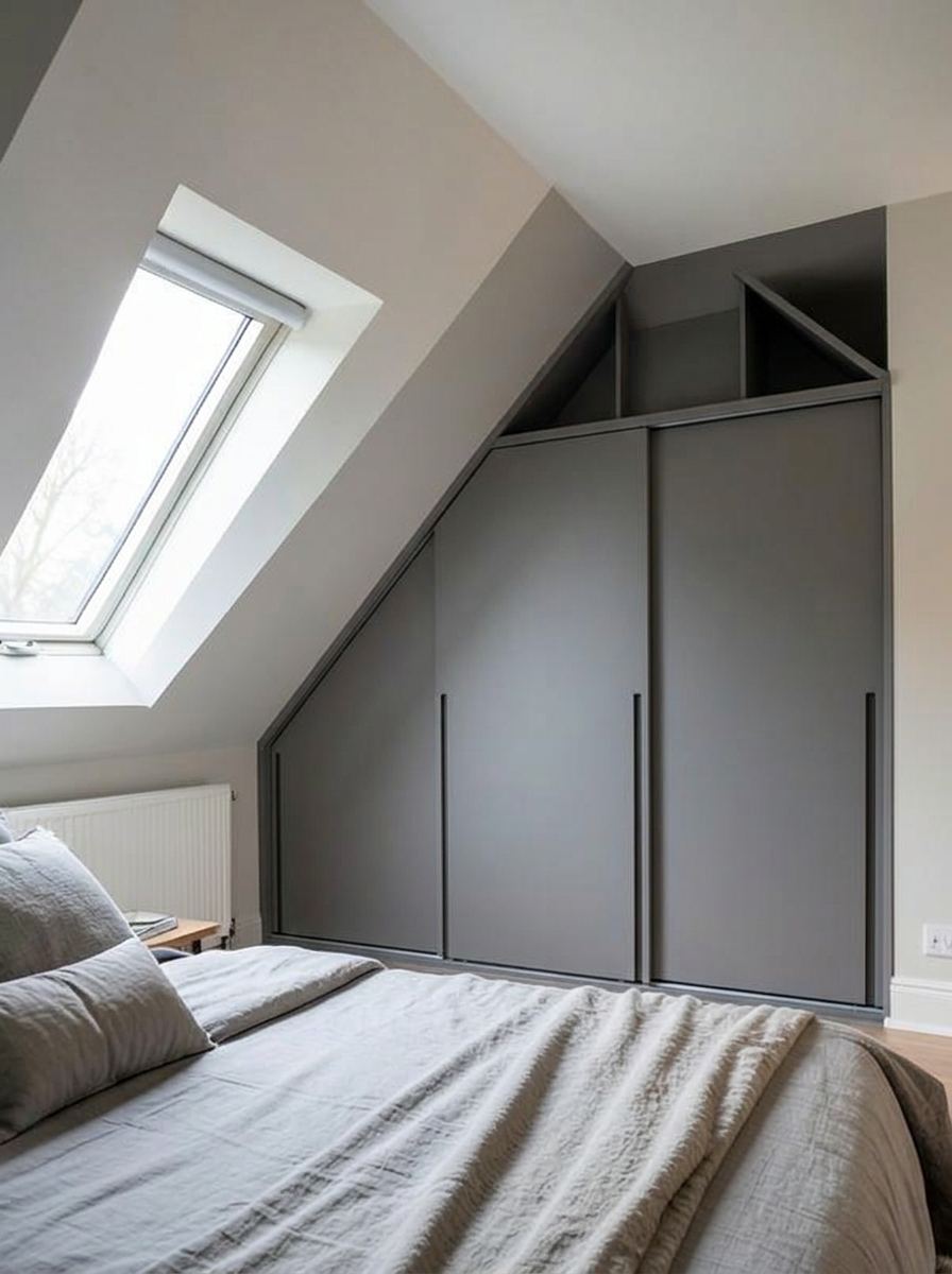 Mirror sliding wardrobe doors fitted in a narrow bedroom in Rhydyfelin, Pontypridd