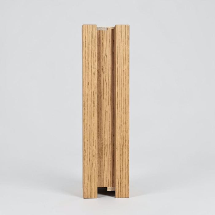 Oak wood effect sliding wardrobe door frame profile sample