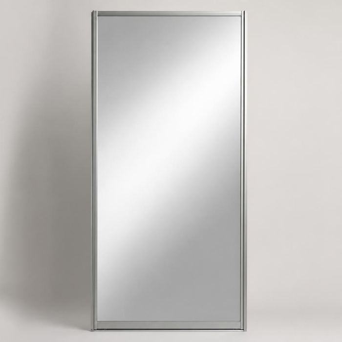 Full height silver mirror sliding wardrobe door panel sample
